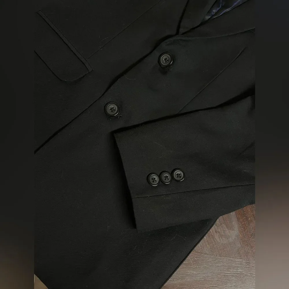 IZOD Boys Black Blazer Jacket Taylor Suit  Size 12